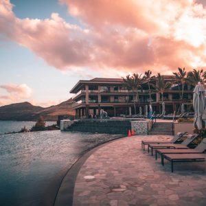 building with infinity pool